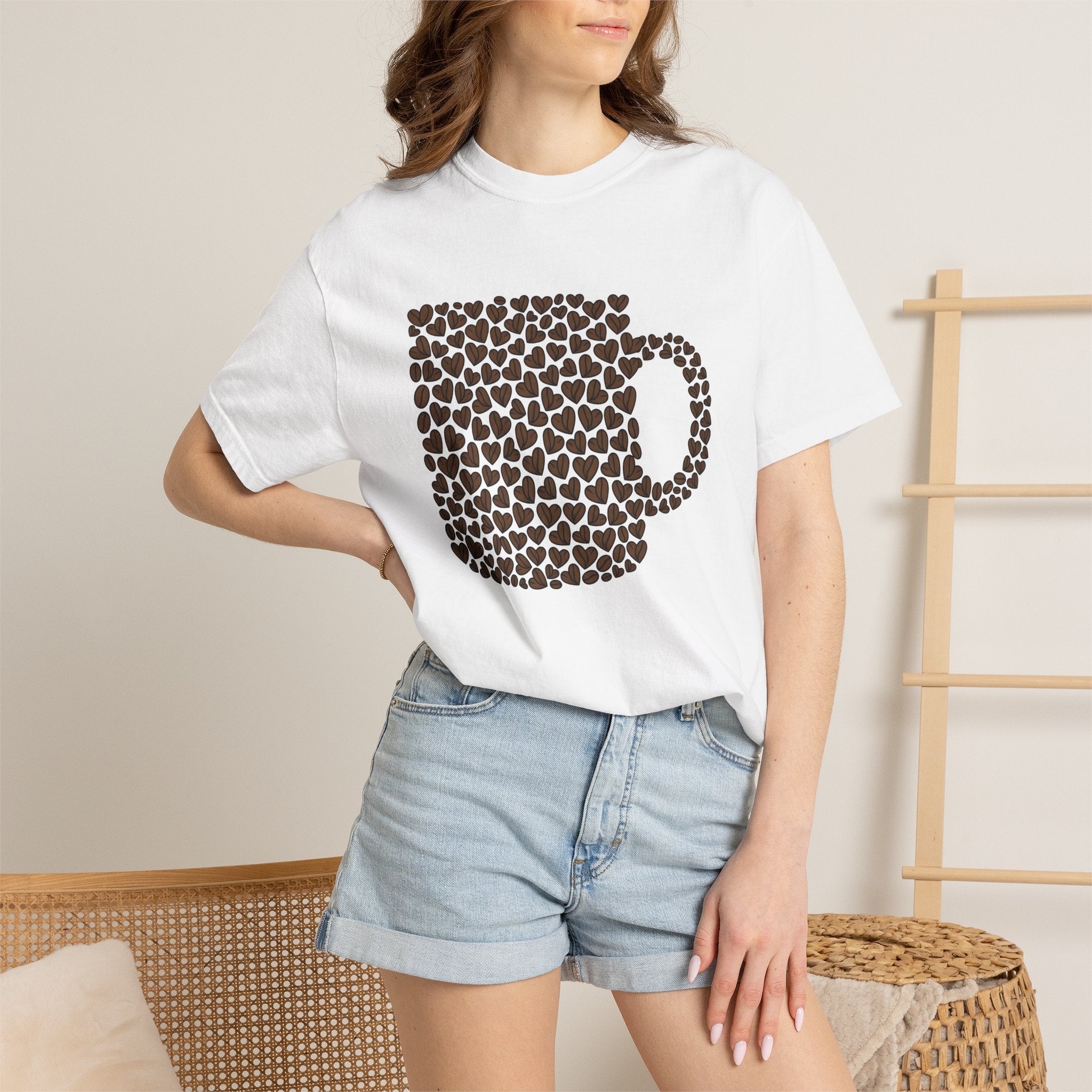 Mug Cup Shirt St Valentines Day Latte Gift Women Hand Drawn Tee Mug T-Shirt Valentine Fan Illustrated Tshirt Coffee Graphic Clean Heart