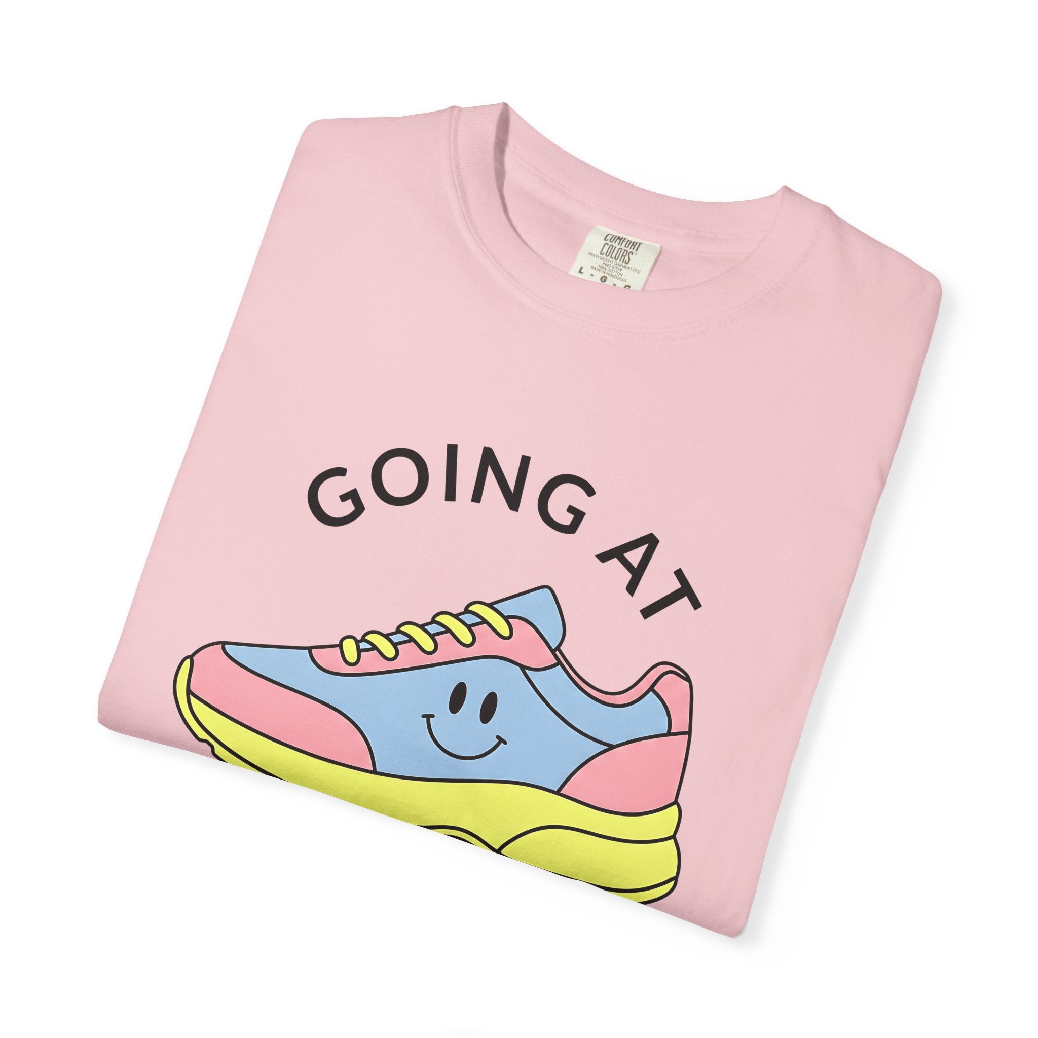 Athletic Sneaker Shirt Sports Workout Gift Women Comic Tee Sneakers T-Shirt Athlete Enthusiast Cartoon Tshirt Fitness Graphic Simple Happy
