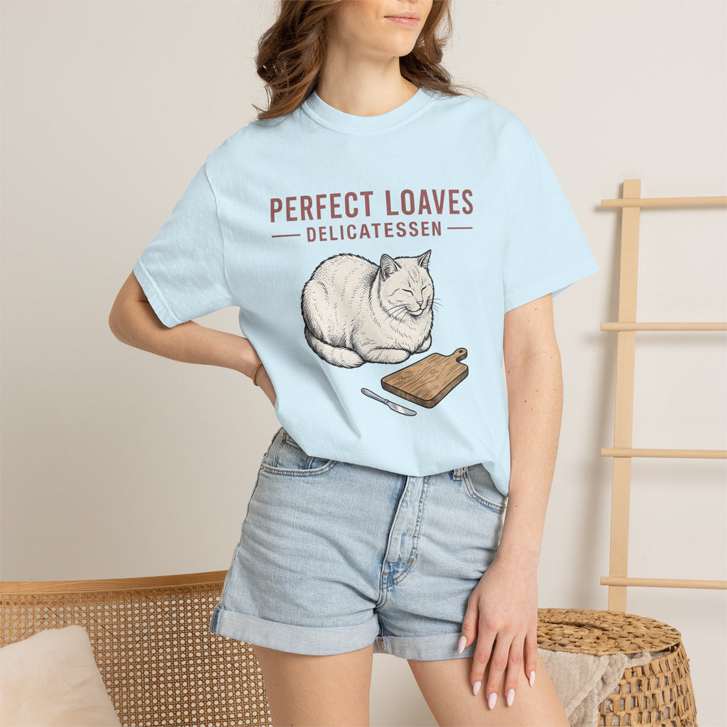 Loaf Cat Shirt Cat Foodie Gift Women Hand Drawn Tee Kitty Cat Lady T-Shirt Cat Fan Illustrated Graphic Tshirt Vintage Cutting Board Tshirt
