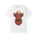Scottish Cow Shirt Cowgirl Cowboy Gift Women Bohemian Tee Highland Cow T-Shirt Rodeo Fan Western Tshirt Cowboy Graphic Retro Heart Glasses