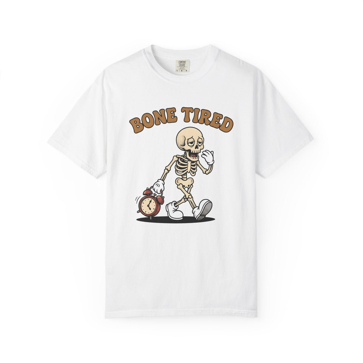 Skeleton Comic Shirt Halloween Funny Gift Women Vintage Tee Skeleton T-Shirt Horror Fan Retro Tshirt Humor Graphic Hand Drawn Alarm Tshirt