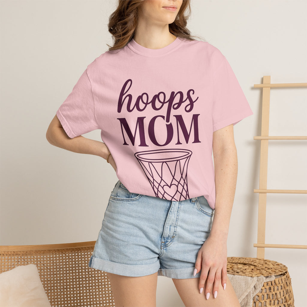 Basketball Hoop Shirt Moms Sports Gift Women Modern Tee Net T-Shirt Mom Fan Athletic Tshirt Sports Graphic Minimal Heart Tshirt