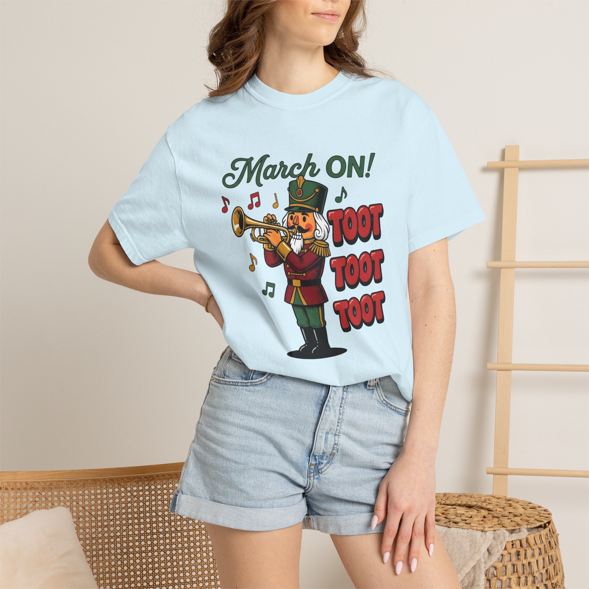 Nutcracker Soldier Shirt Christmas Sound Gift Women Caricature Tee Toy Soldier T-Shirt Xmas Fan Christmas Cartoon Tshirt Audio Graphic Old