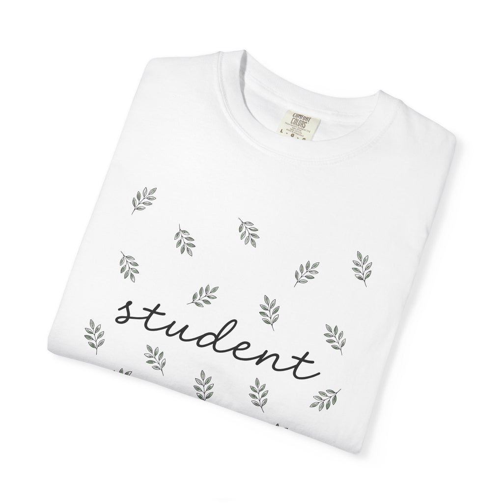 Green Leaf Print Shirt Student Teaching Gift Women Plain Tee Leaf T-Shirt Learner Enthusiast Simple Tshirt Educator Graphic Trendy Greenery