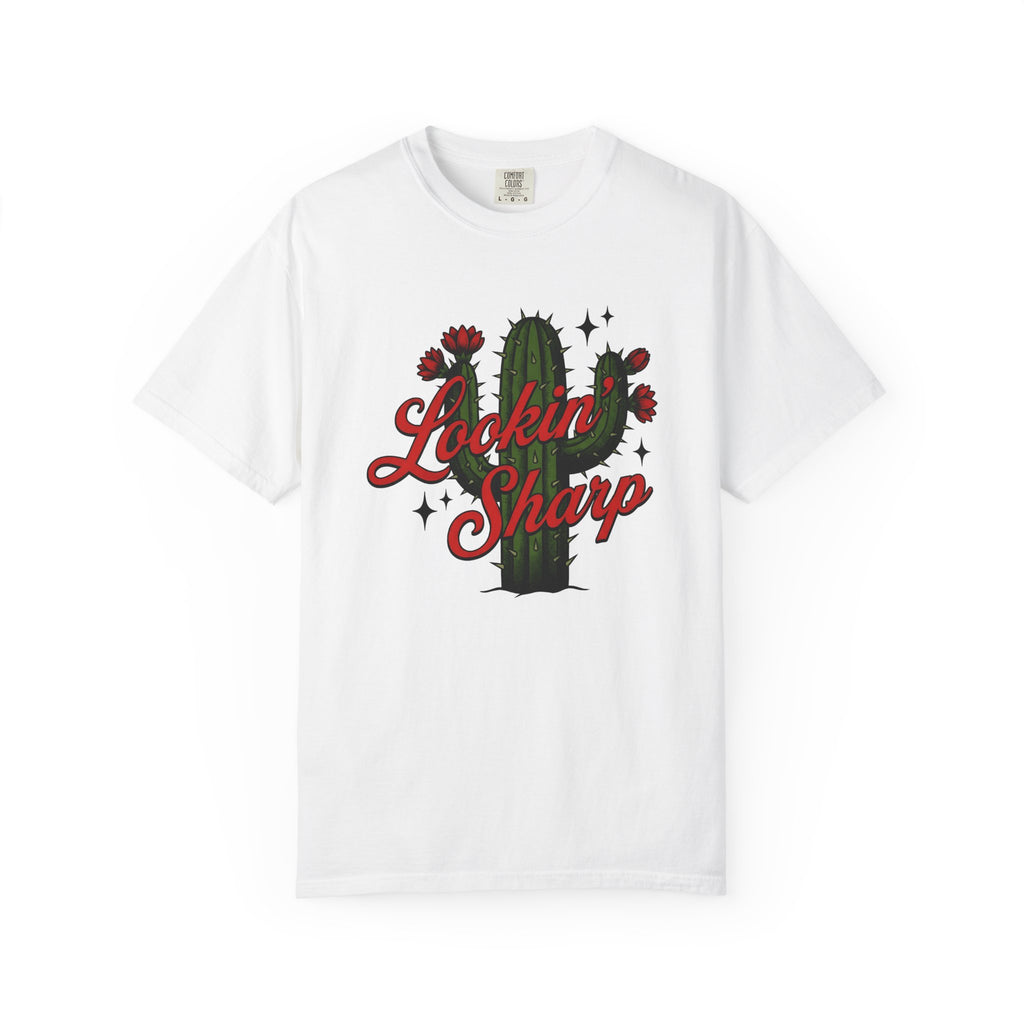 Prickly Plant Shirt Cowgirl Cowboy Gift Women Hand Drawn Tee Cactus T-Shirt Rodeo Fan Illustrated Tshirt Cowboy Graphic Folk Bloom Tshirt