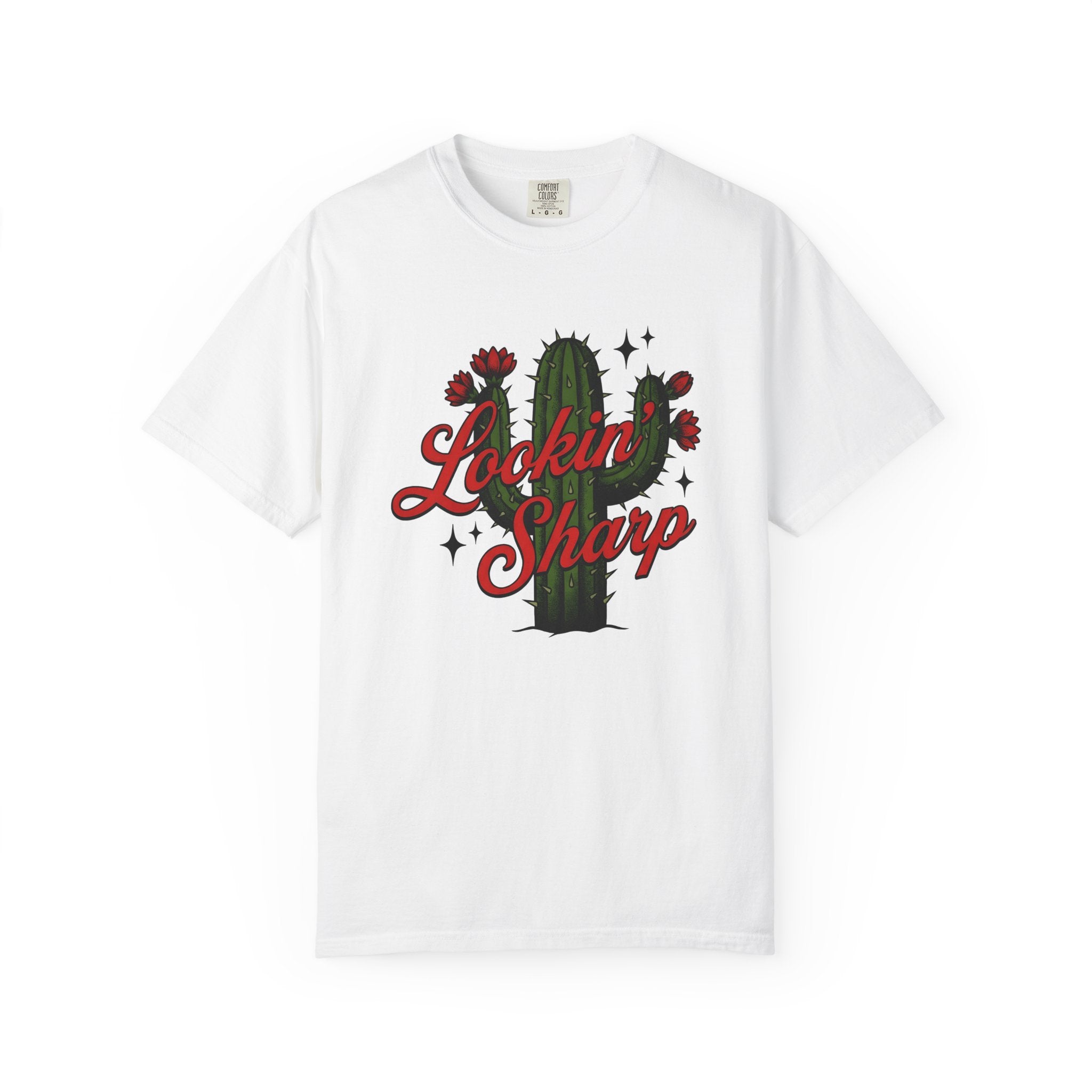Prickly Plant Shirt Cowgirl Cowboy Gift Women Hand Drawn Tee Cactus T-Shirt Rodeo Fan Illustrated Tshirt Cowboy Graphic Folk Bloom Tshirt