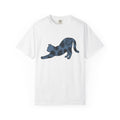 Stretching Kitten Shirt Cat Wildlife Gift Women Floral Tee Kitten T-Shirt Cat Fan Fancy Tshirt Wildlife Graphic Simple Palm Leaves Tshirt