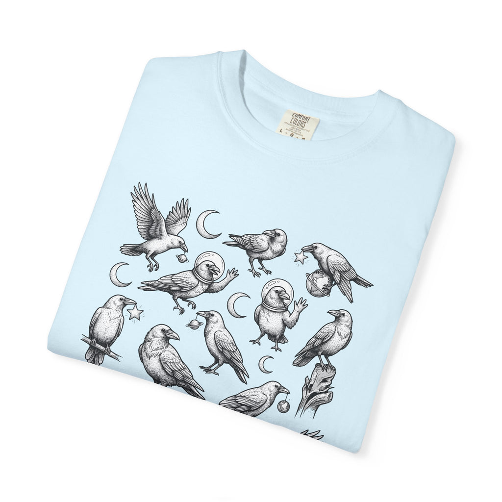 Raven Graphic Shirt Animals Gothic Gift Women Tattoo Style Tee Crow T-Shirt Wildlife Fan Tattoo Art Tshirt Dark Graphic Vintage Moon Tshirt