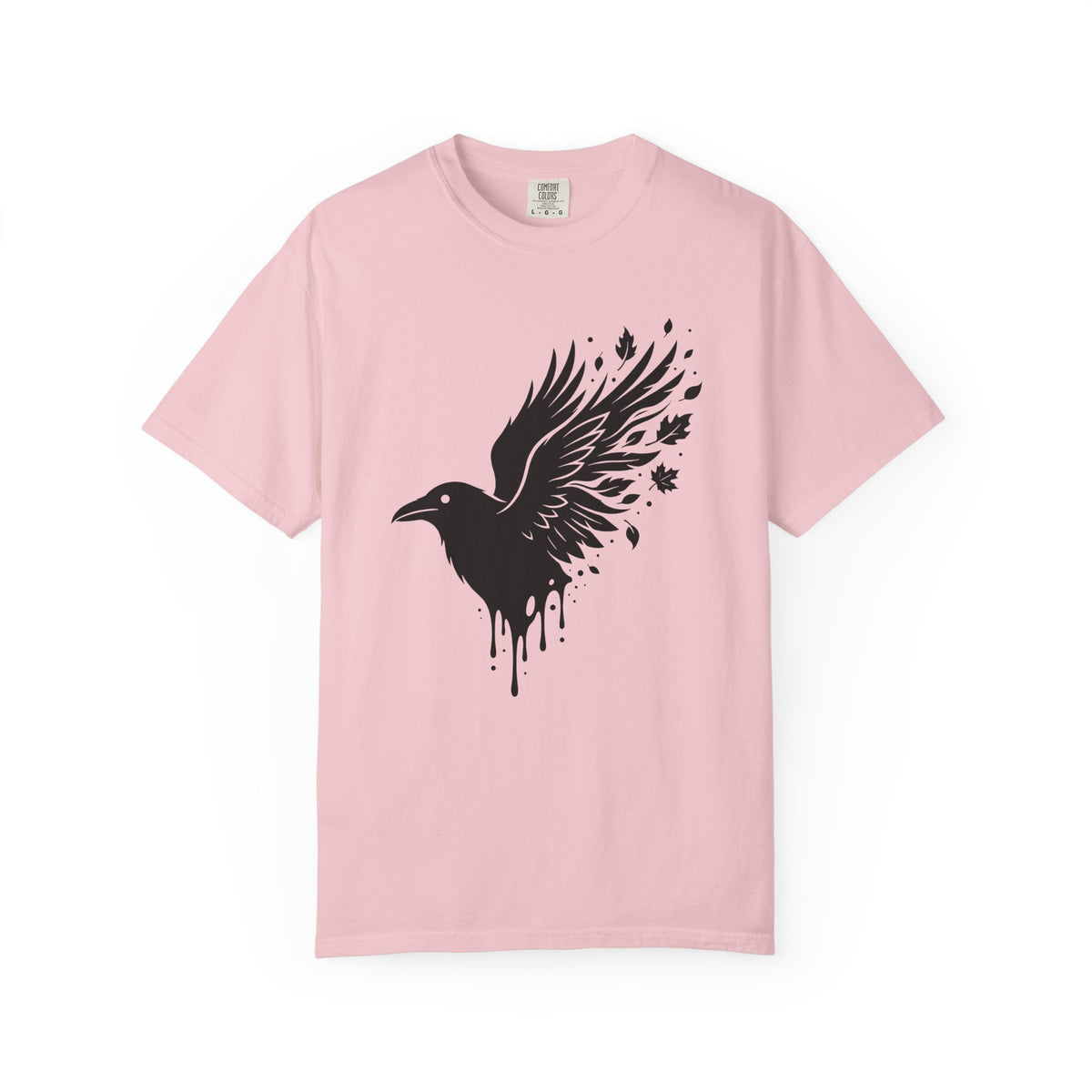 Dark Bird Shirt Animals Environment Gift Women Creepy Tee Raven T-Shirt Wildlife Enthusiast Spooky Tshirt Eco Graphic Bare Tree Leaves
