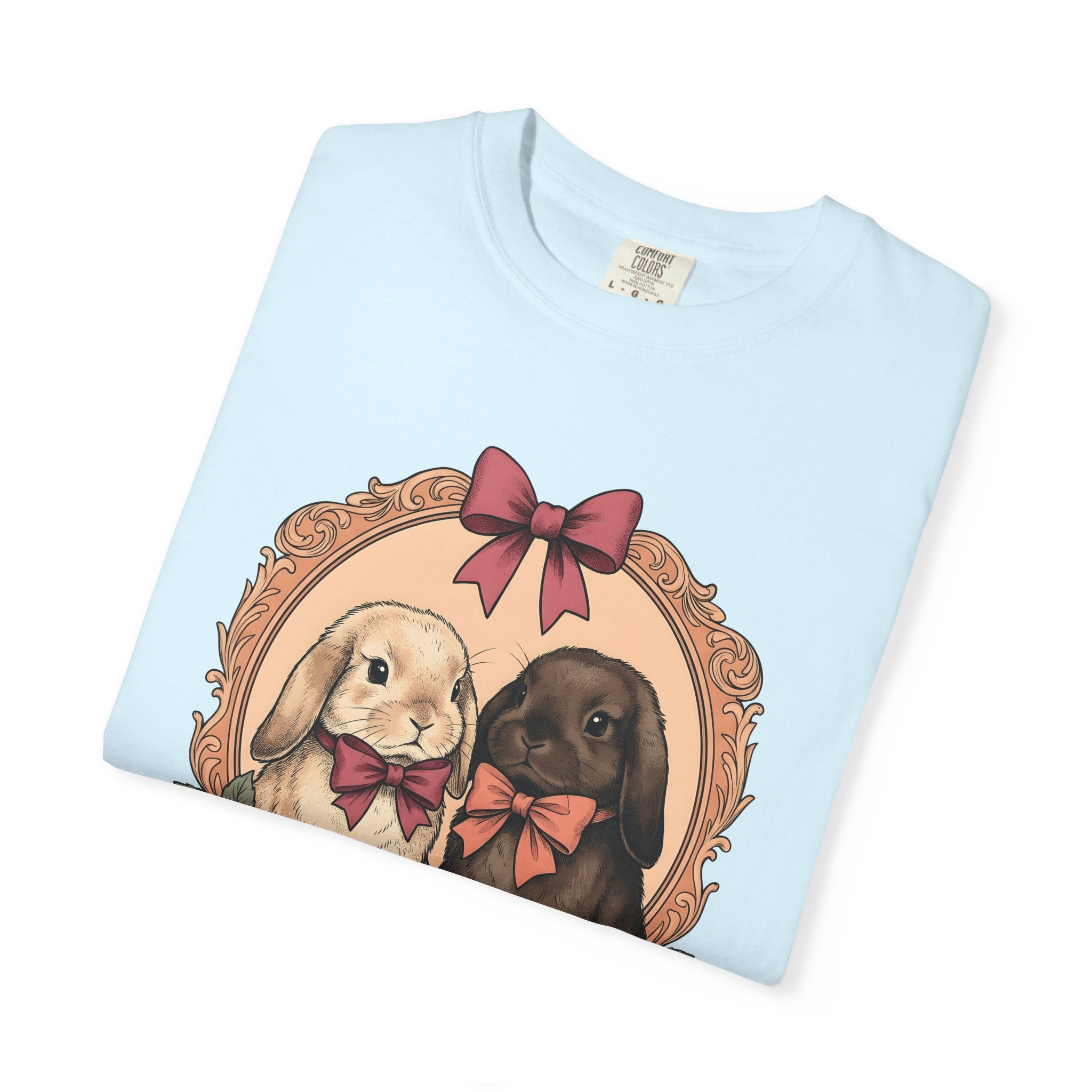 Bunny Duo Shirt Valentine's Day Wildlife Gift Women Antique Tee Rabbit Pair T-Shirt Valentine Fan Vintage Tshirt Animal Graphic Doodle