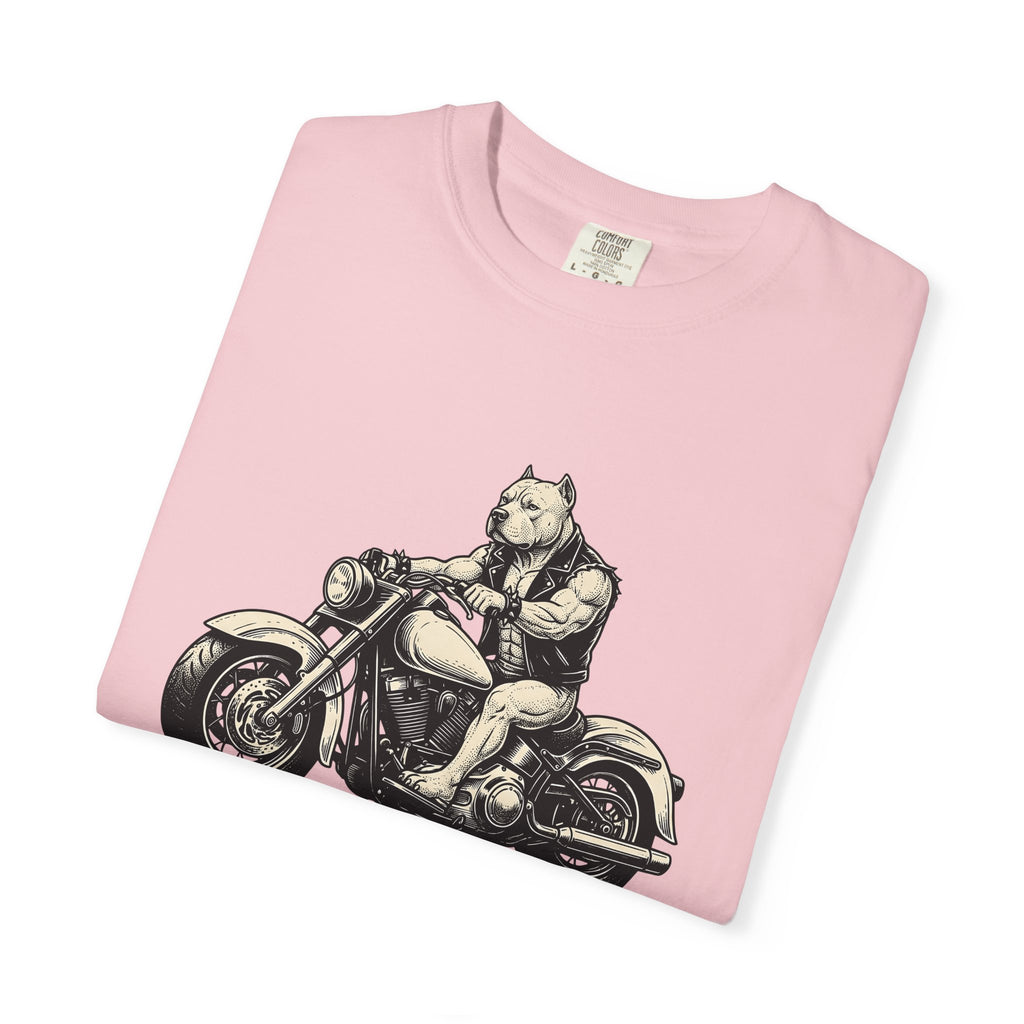 Biker Pup Shirt Dog Biker Gang Gift Women Old School Tee Puppy T-Shirt Dog Fan Retro Tshirt Motorcycle Graphic Classic Chopper Tshirt