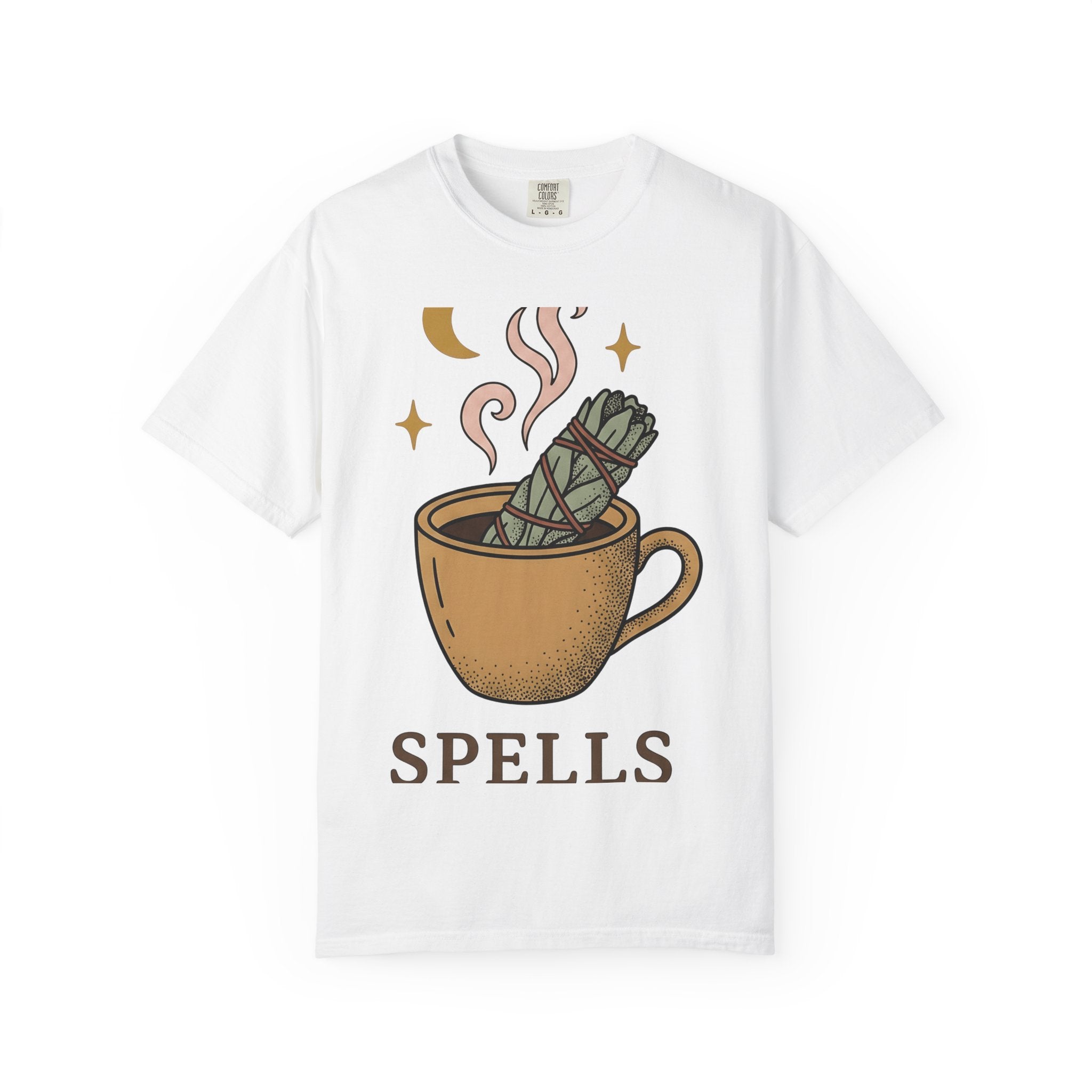 Sage Stick Mug Shirt Boho Chic Spells Gift Women Sketch Tee Smudging T-Shirt Bohemian Enthusiast Doodle Tshirt Magical Graphic Line Art
