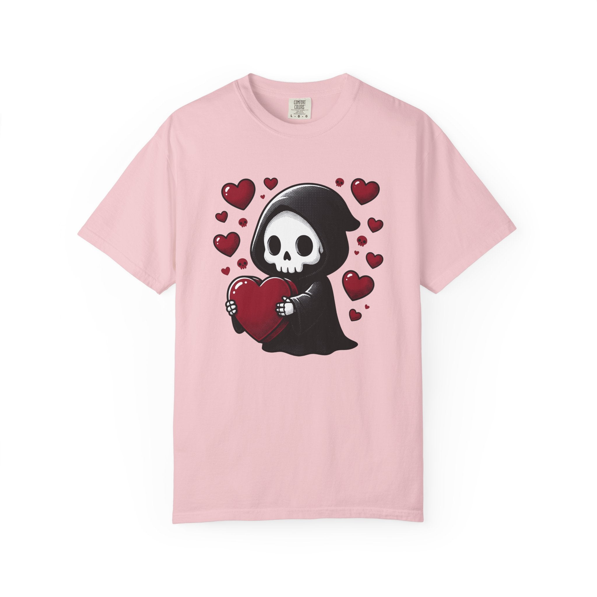 Adorable Reaper Shirt Valentine's Day Dark Gift Women Comic Tee Grim Reaper T-Shirt Valentine Fan Cartoon Tshirt Gothic Graphic Vintage Love