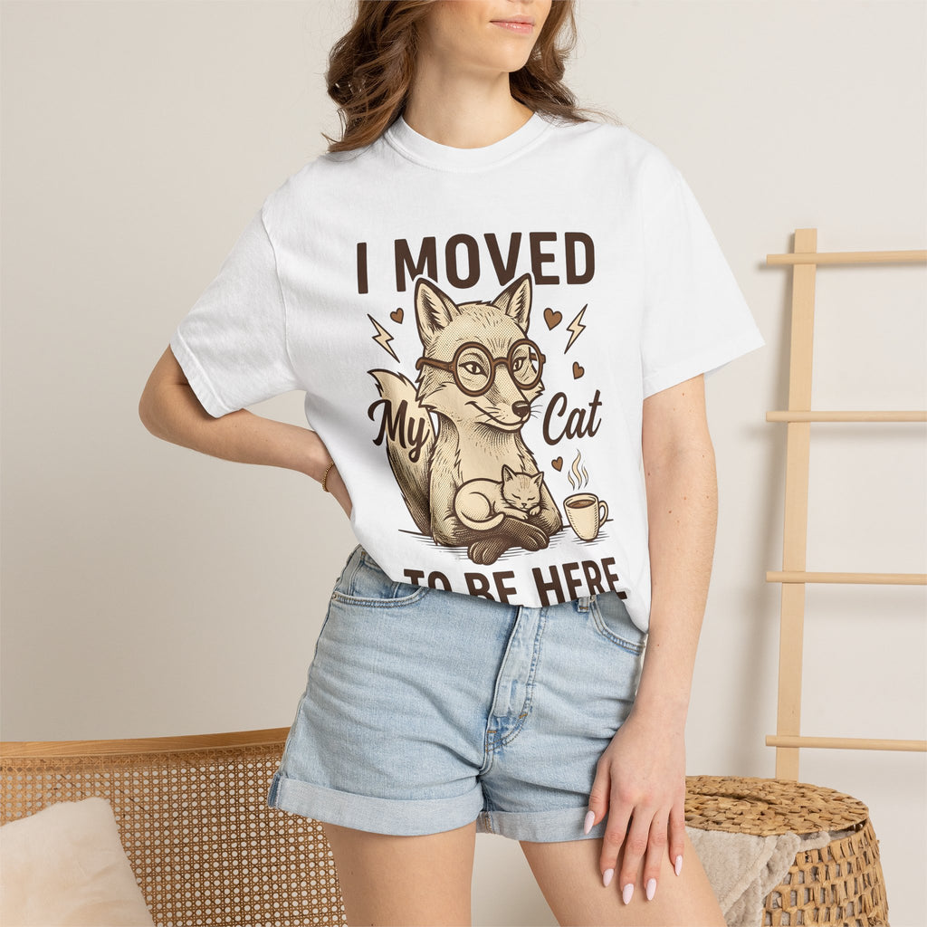 Red Fox Cat Shirt Animal Drink Gift Women Cartoon Tee Fox T-Shirt Pet Fan Toon Tshirt Beverage Graphic Rustic Tea Cup Tshirt