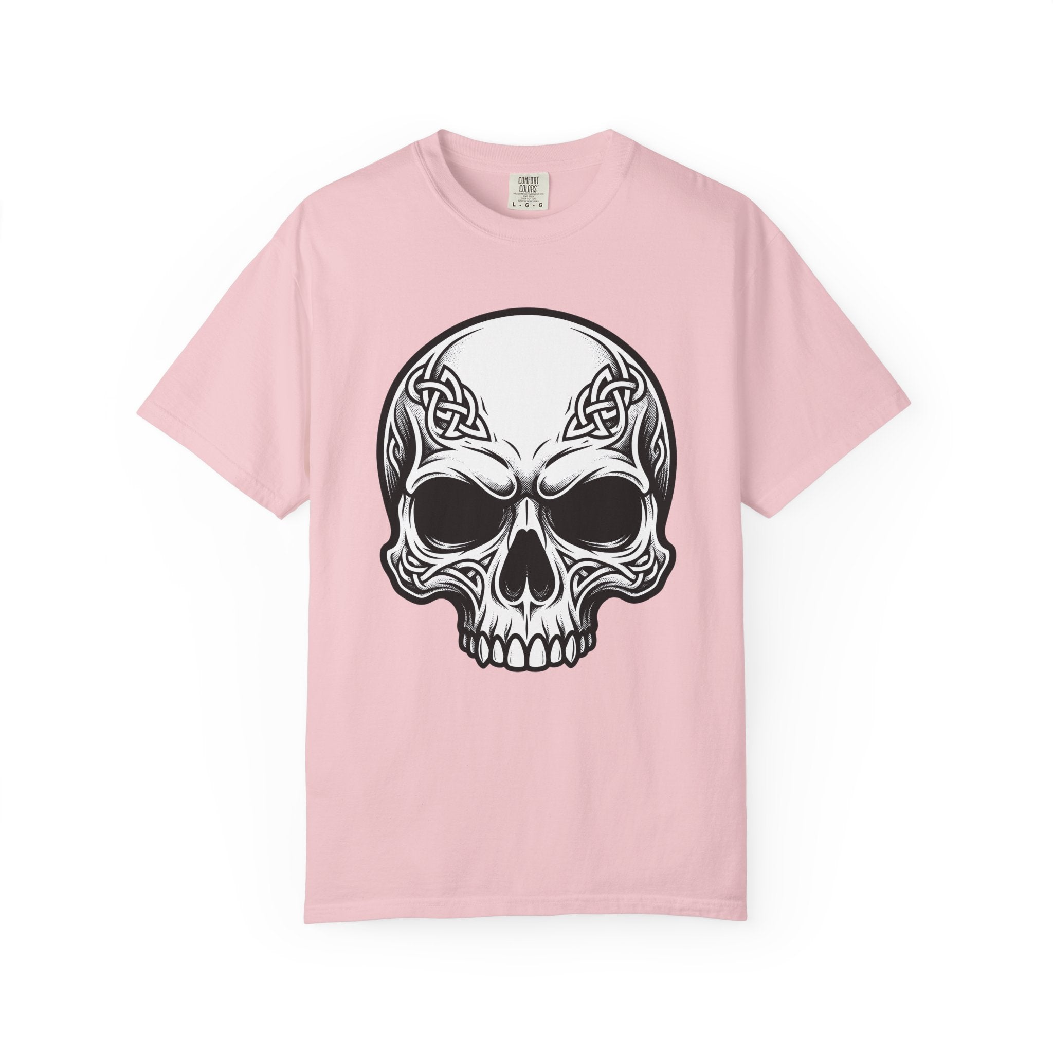 Celtic Skull Shirt St Patrick's Day Fantasy Gift Women Neo Traditional Tee Skull T-Shirt Irish Fan Tribal Tshirt Mythical Graphic Line Art
