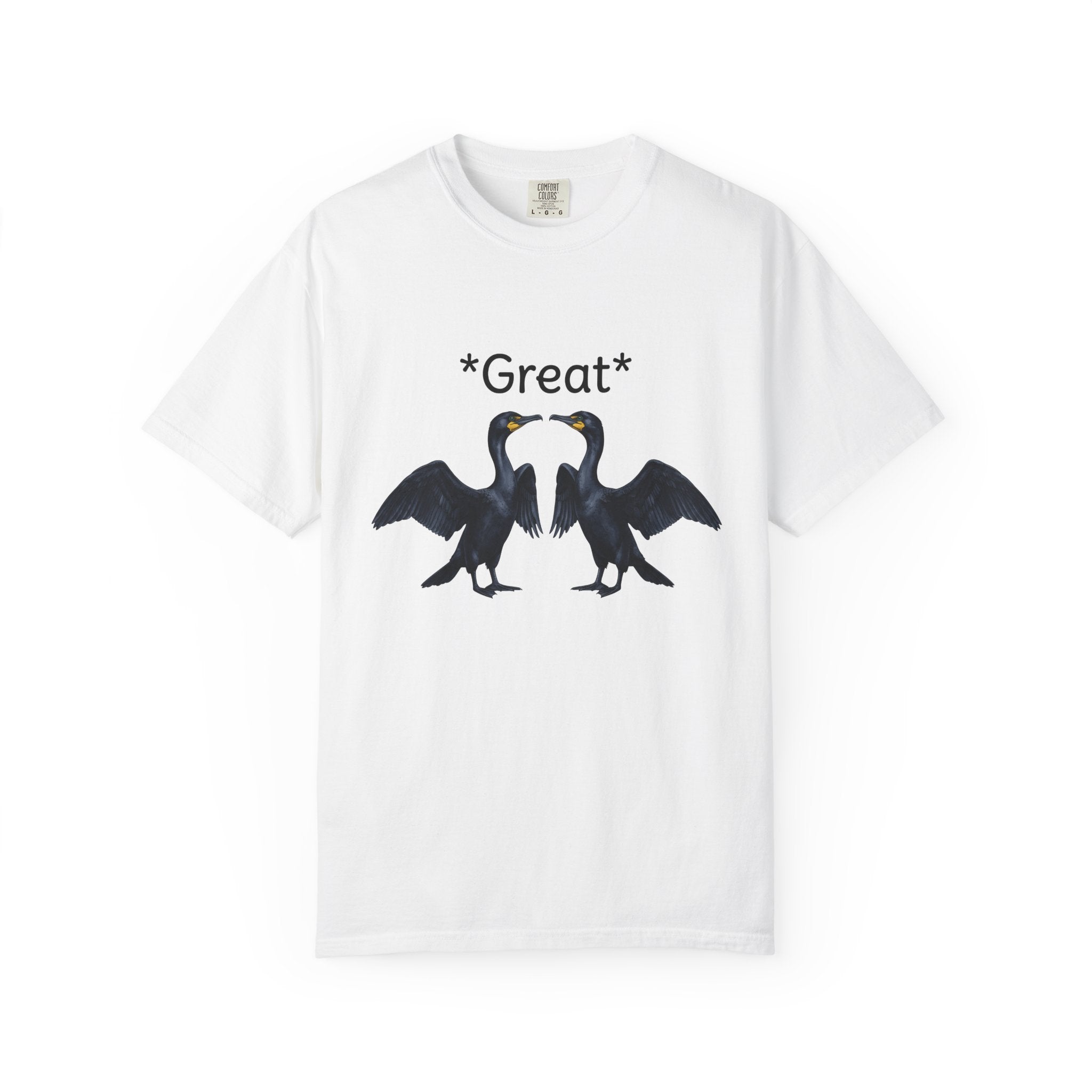 Cormorant Bird Shirt Funny Wildlife Gift Women Sketch Tee Shag T-Shirt Humor Fan Drawing Graphic Pastel Bird Pair Tshirt