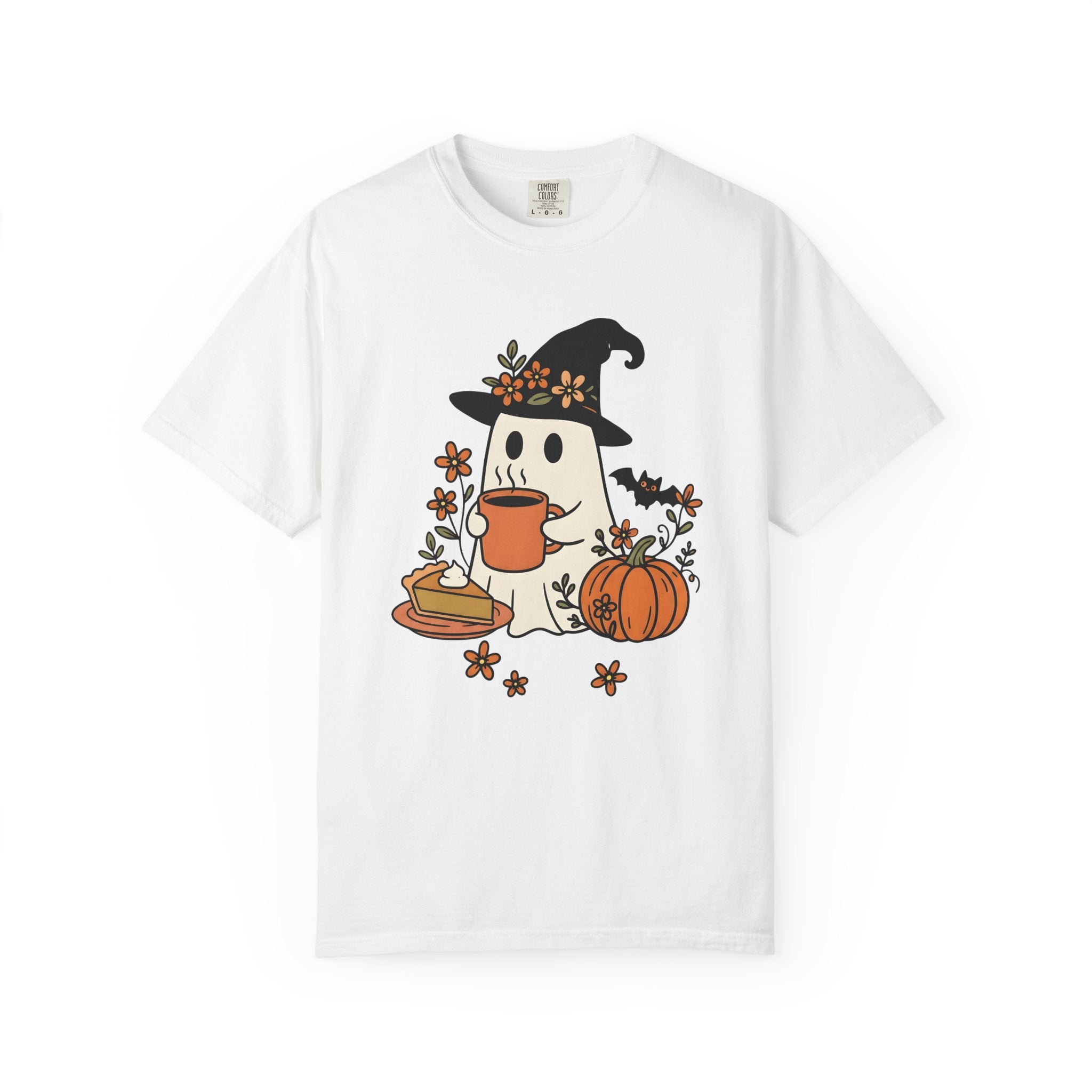 Phantom Witch Shirt Halloween Harvest Gift Women Cartoon Tee Witch T-Shirt Halloween Fan Cartoon Tshirt Autumn Graphic Doodle Gourd Tshirt