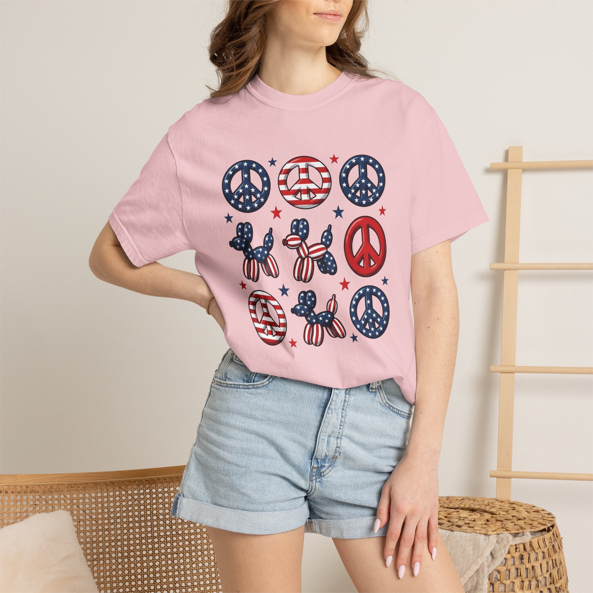 Usa Peace Gesture Shirt America 4Th Of July Party Gift Women Comic Tee Peace Sign T-Shirt Patriot Fan Cartoon Tshirt Party Graphic Old