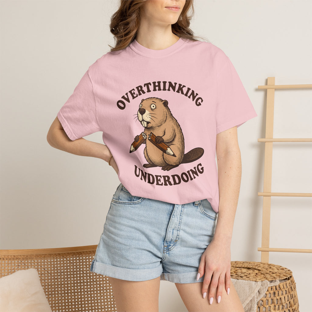 Beaver Drawing Shirt Animals Joke Gift Women Doodle Tee Beaver T-Shirt Wildlife Fan Cartoon Tshirt Pun Graphic Hand Drawn Writing Utensil