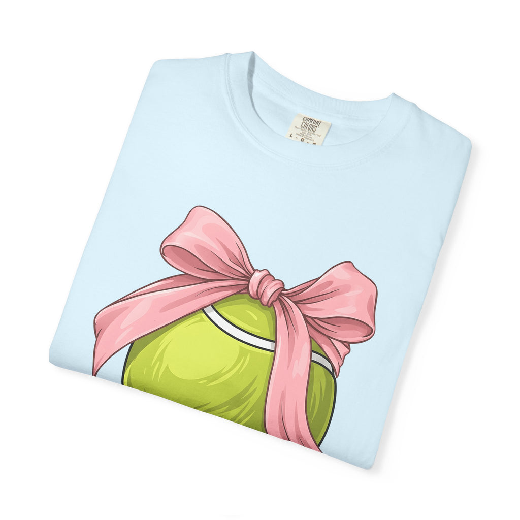 Tennis Ball Bow Shirt Moms Exercise Gift Women Anime Tee Tennis Bow T-Shirt Motherhood Fan Cartoon Tshirt Fitness Graphic Doodle Pink Bow