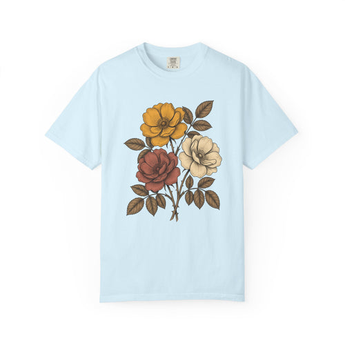 Antique Floral Arrangement Shirt Boho Chic Plants Gift Women Line Art Tee Floral Arrangement T-Shirt Bohemian Enthusiast Illustration Design