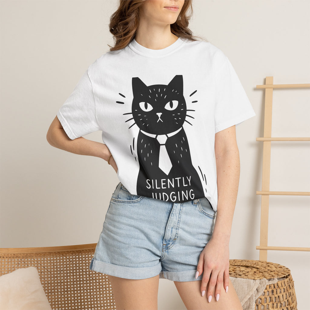 Black Cat Shirt Cat Jokes Gift Women Comic Tee Kitty T-Shirt Cat Fan Cartoon Tshirt Humor Graphic Simple Tie Tshirt