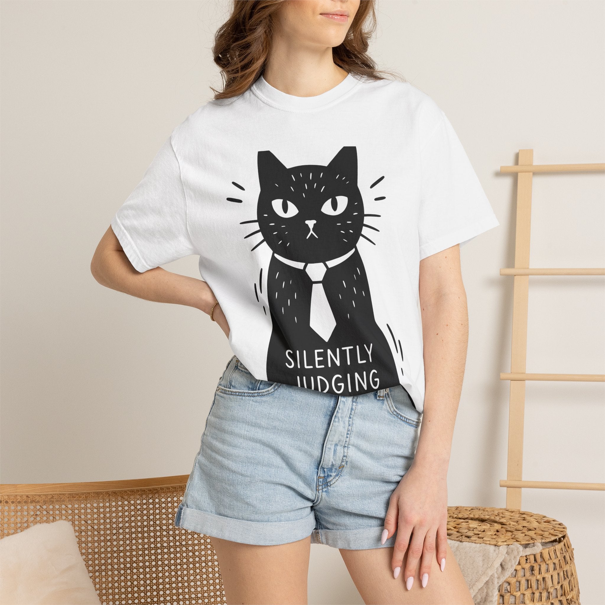 Black Cat Shirt Cat Jokes Gift Women Comic Tee Kitty T-Shirt Cat Fan Cartoon Tshirt Humor Graphic Simple Tie Tshirt