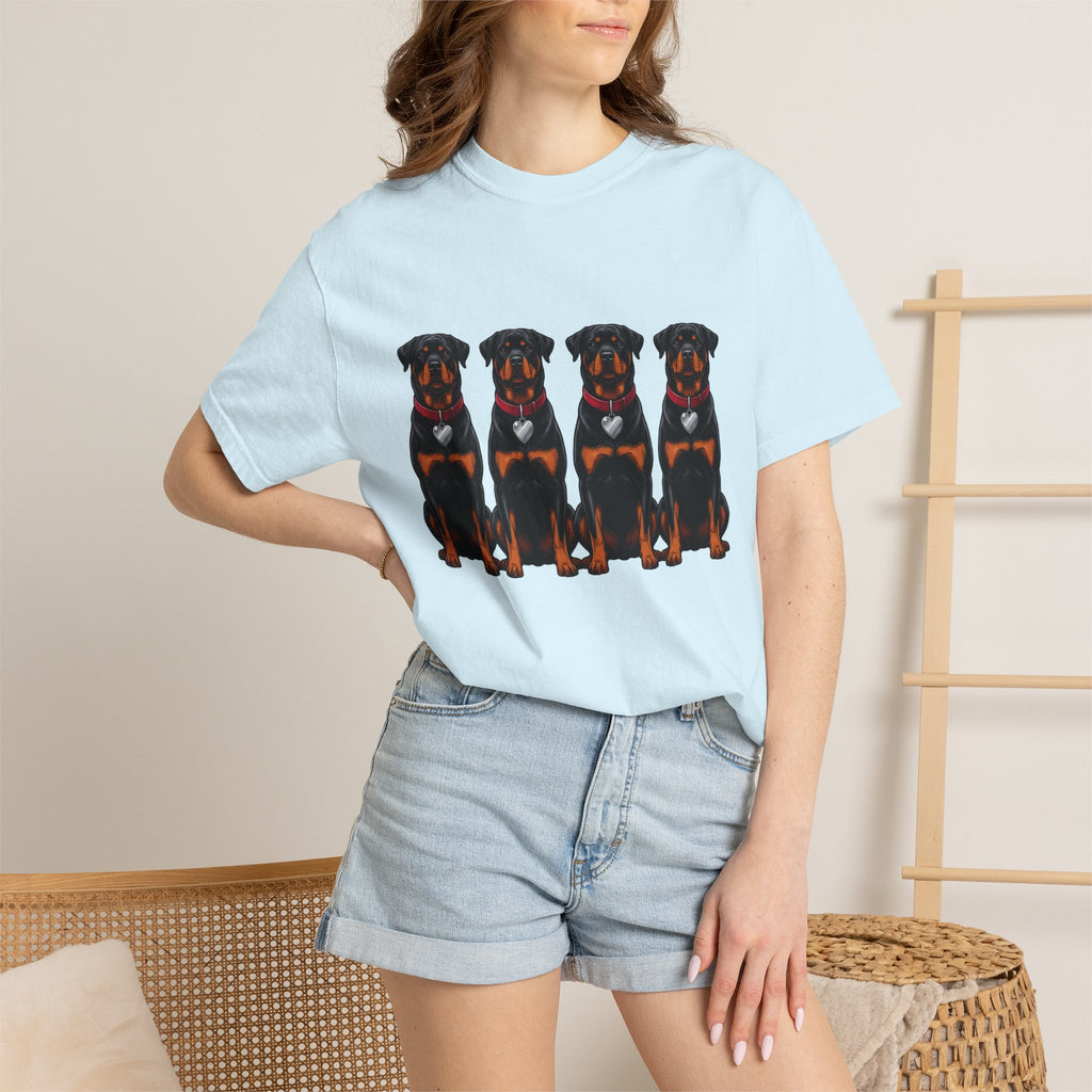 Rottweiler Puppies Shirt Dog Animals Gift Women Bold Design Tee Rottweiler T-Shirt Dog Fan Puppy Tshirt Wildlife Graphic Classic Heart