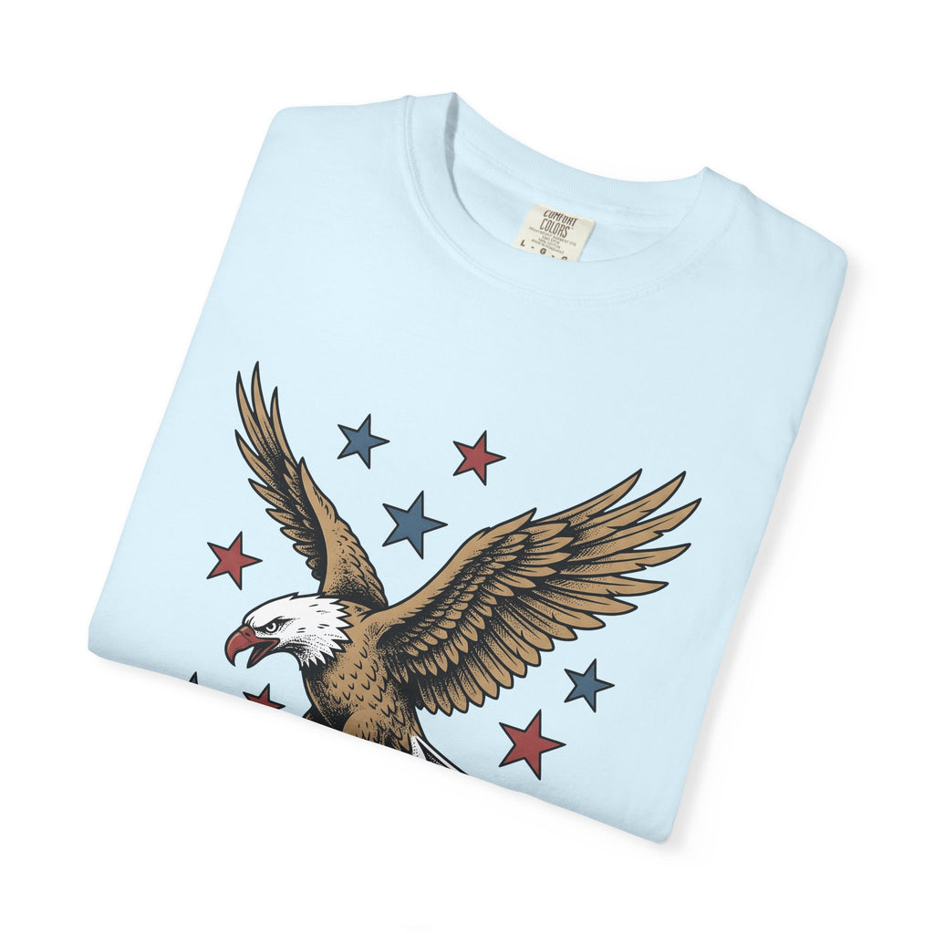 Bald Eagle Shirt America Patriotic Gift Women Vintage Tee Eagle T-Shirt American Enthusiast Retro Tshirt Nationalistic Graphic Hand Drawn