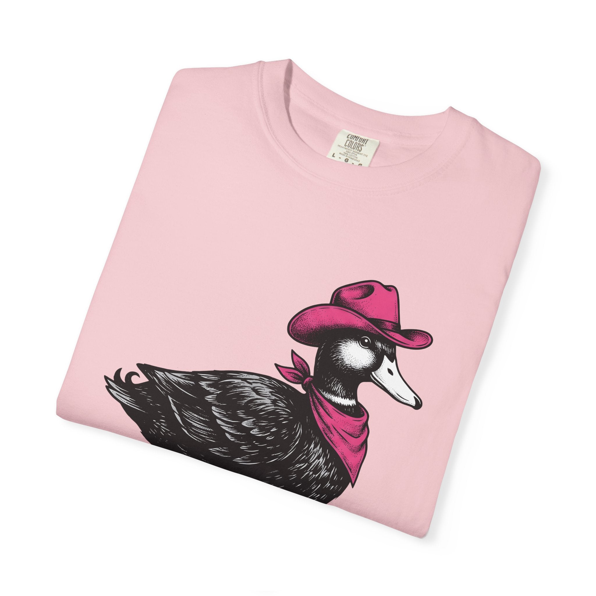Duck Rancher Hat Shirt Cowgirl Critter Gift Women Aged Tee Rancher Hat T-Shirt Cowgirl Fan Distressed Tshirt Animal Graphic Cartoon Kerchief