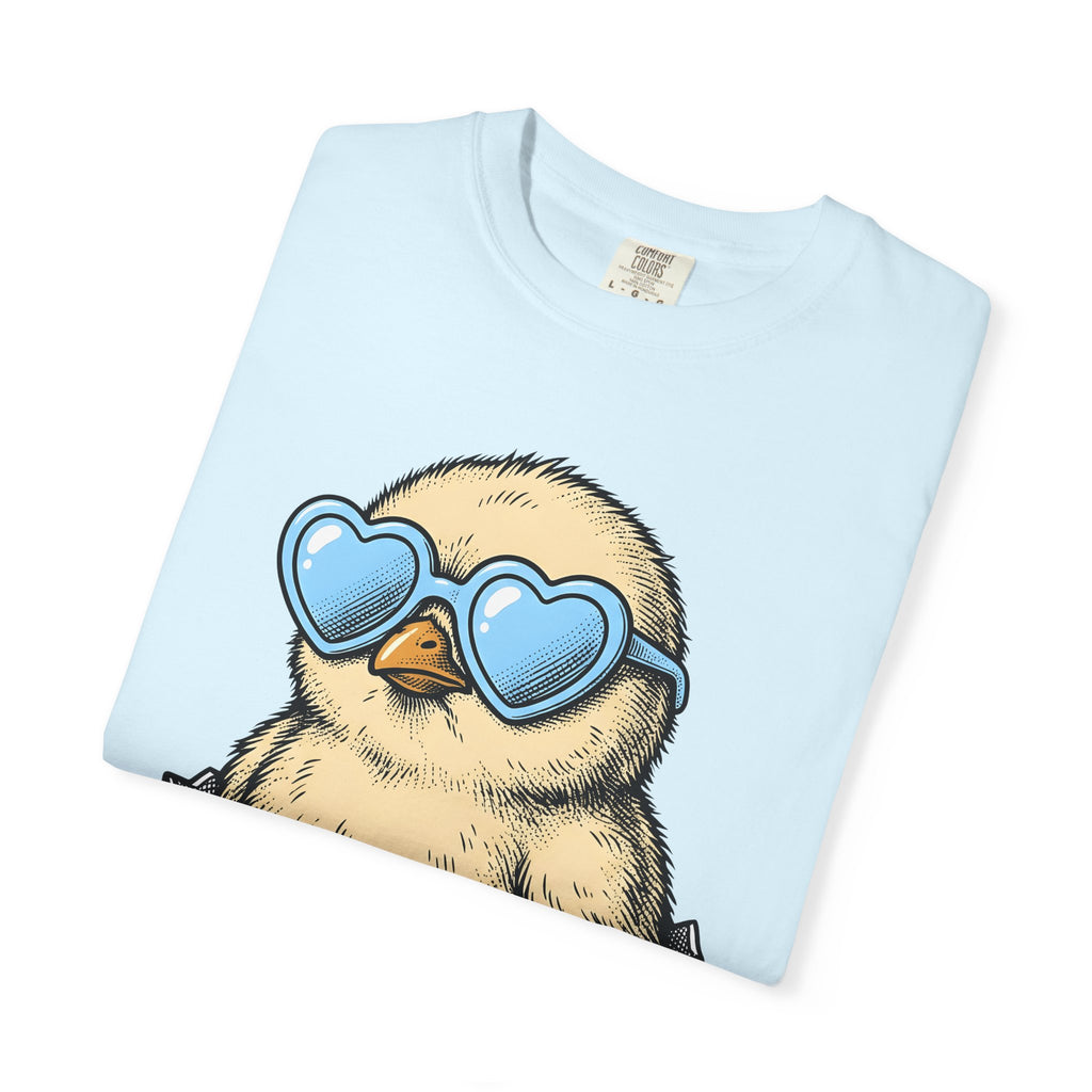 Chick Egg Shirt Easter Spring Gift Women Cartoon Tee Chick T-Shirt Easter Fan Cartoonish Tshirt Floral Graphic Hand Drawn Heart Sunglasses