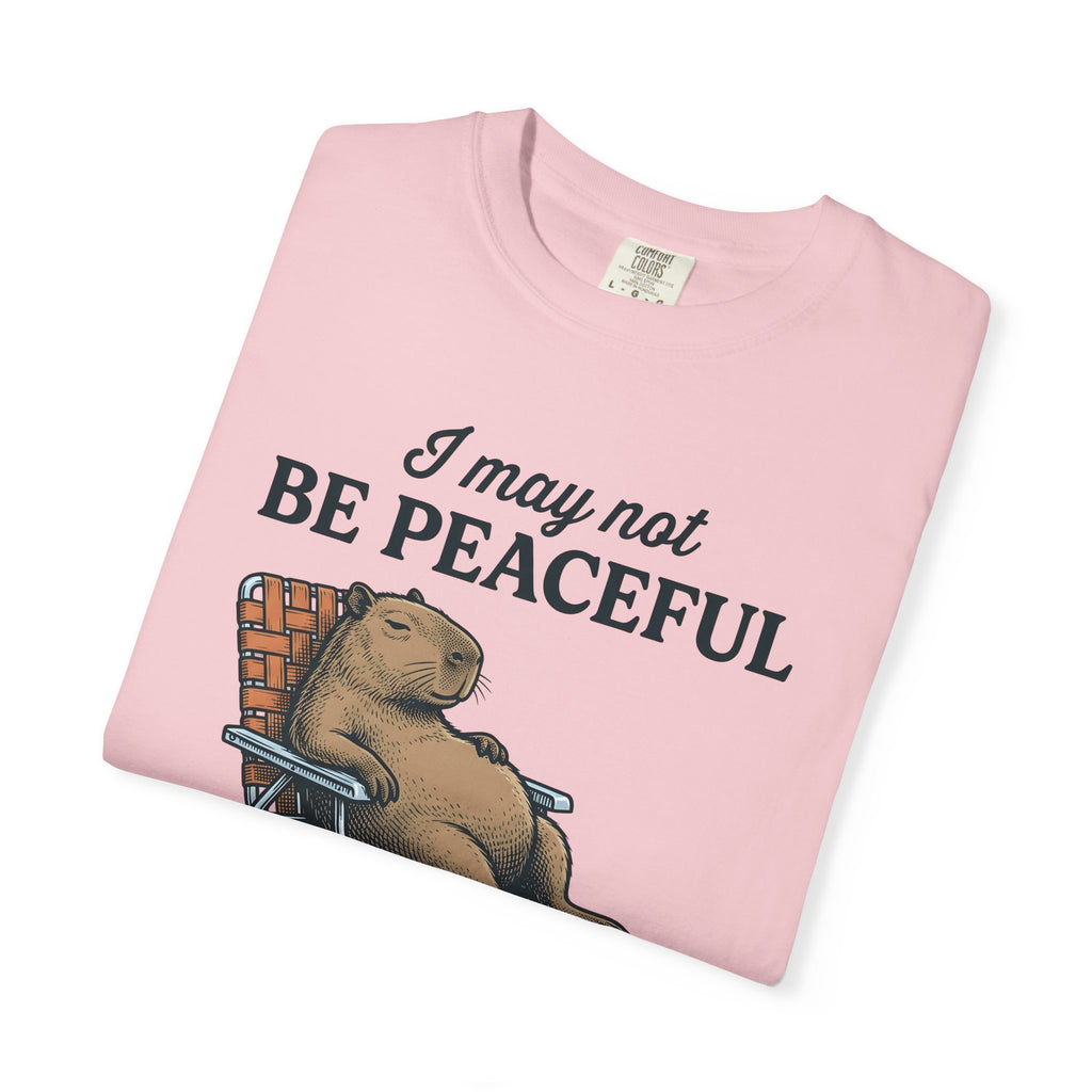 Capybara Seat Shirt Funny Pet Gift Women Retro Tee Rodent T-Shirt Humor Fan Vintage Tshirt Animal Graphic Sketch Recliner Tshirt