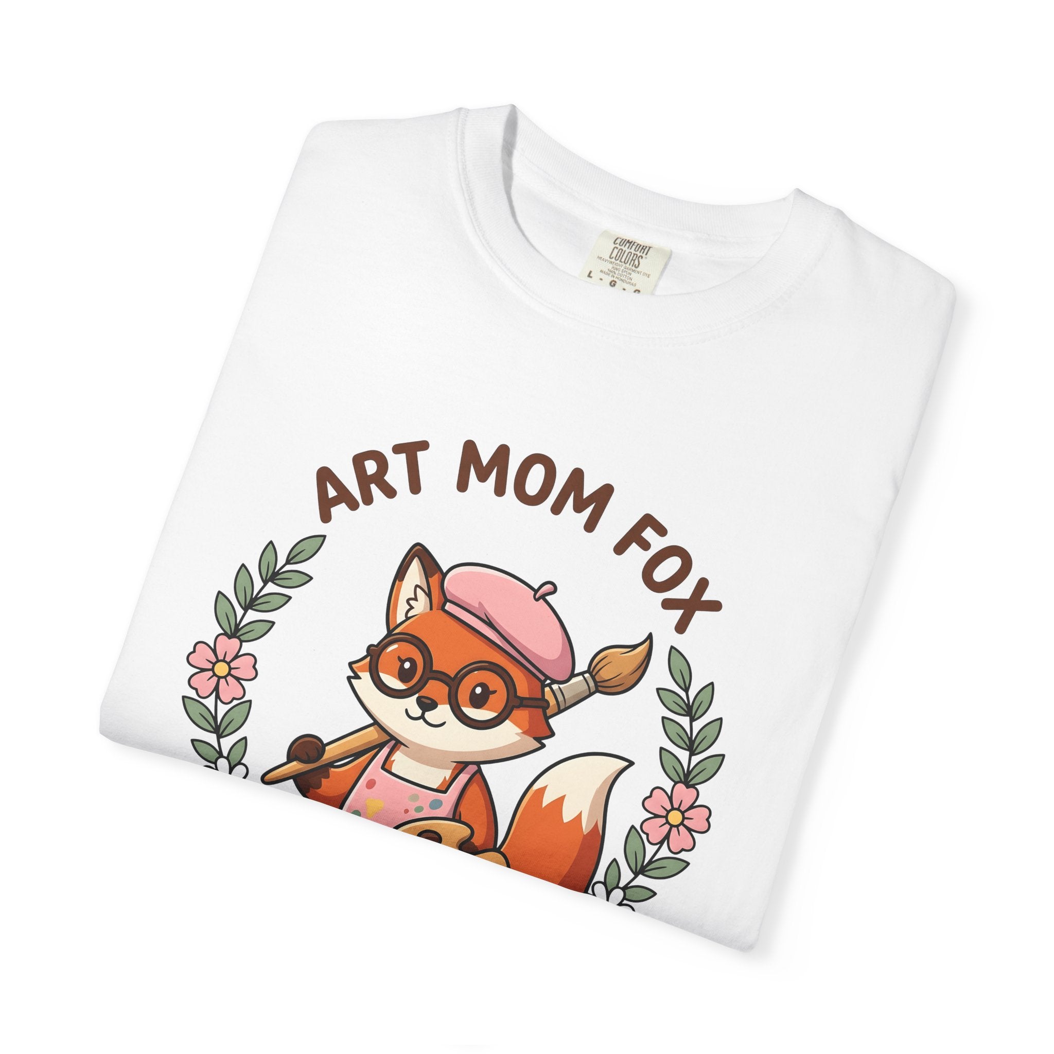 Fox Creator Shirt Moms Critters Gift Women Sweet Tee Fox Maker T-Shirt Mom Fan Fox Art Tshirt Animal Graphic Animated Blossom Wreath Tshirt
