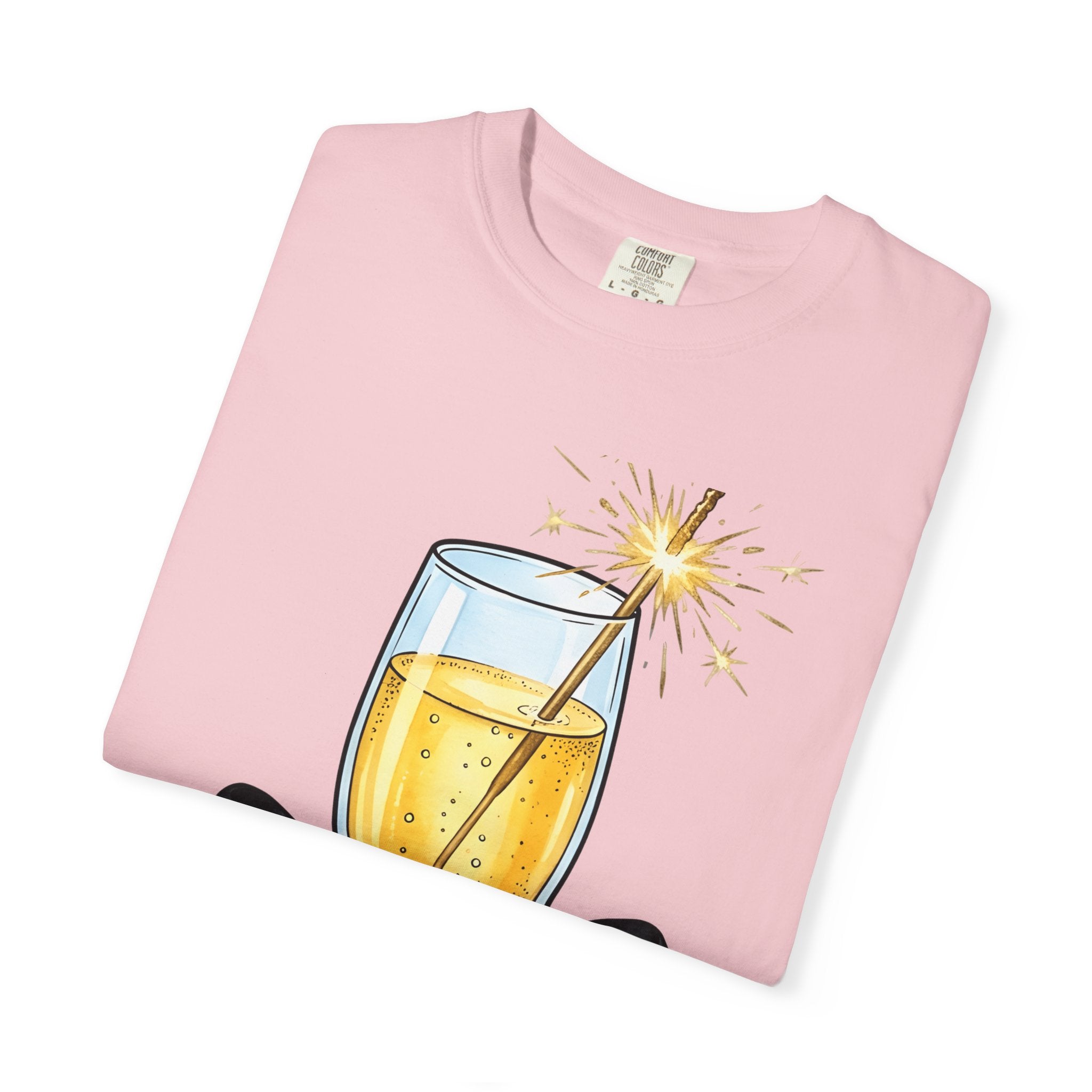 Champagne Flute Shirt Holiday Festive Gift Women Hand Painted Tee Champagne Glass T-Shirt Christmas Fan Painted Tshirt Celebration Graphic