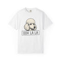 Poodle Puppy Shirt Dog Joke Gift Women Sketch Tee Puppy T-Shirt Dog Fan Canine Tshirt Funny Graphic Line Art Ribbon Tshirt