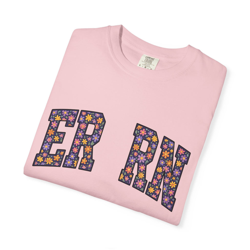 Flower Monogram Shirt Nurses Gratitude Gift Women Strong Tee Initial T-Shirt Nurse Enthusiast Bold Tshirt Appreciation Graphic Vintage