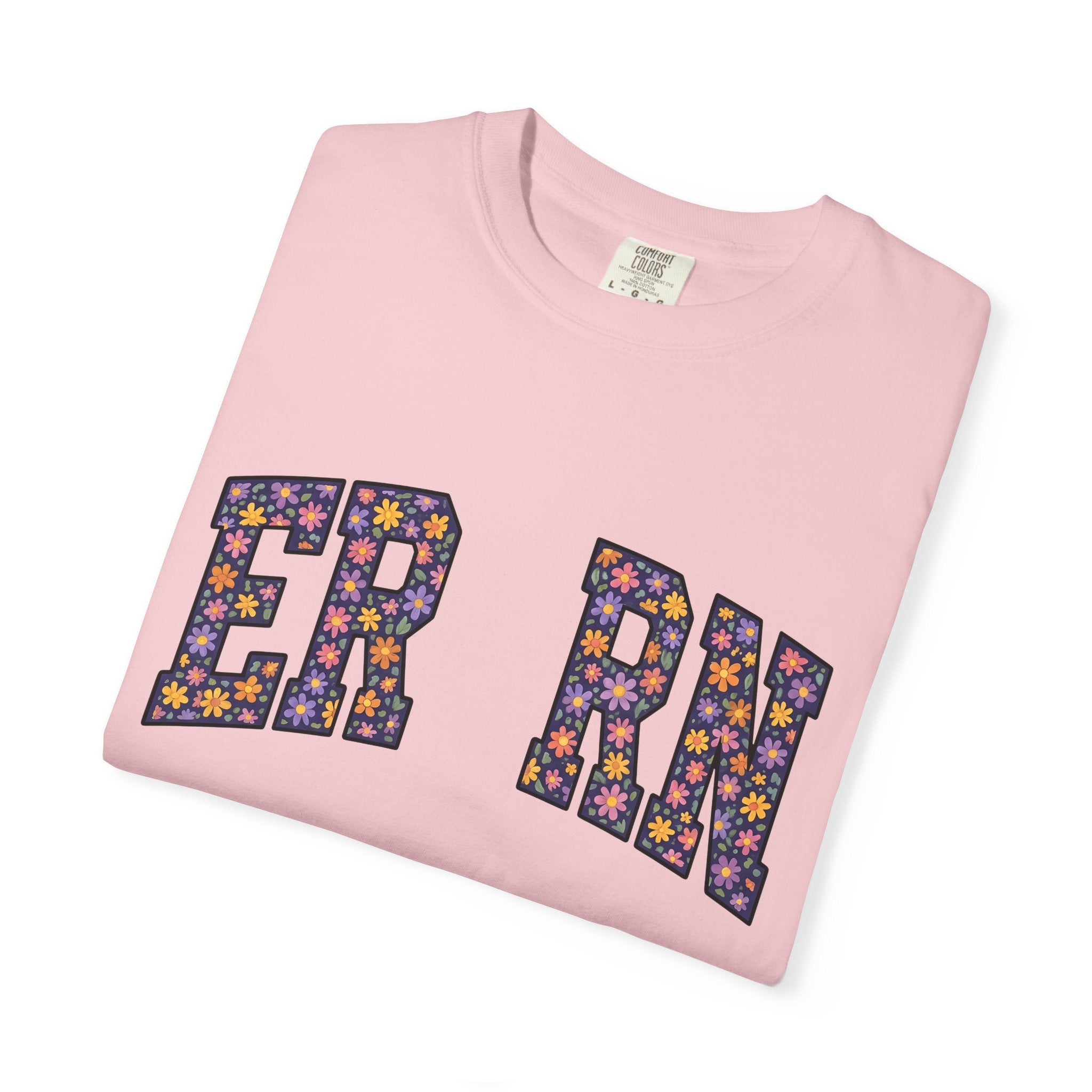 Flower Monogram Shirt Nurses Gratitude Gift Women Strong Tee Initial T-Shirt Nurse Enthusiast Bold Tshirt Appreciation Graphic Vintage