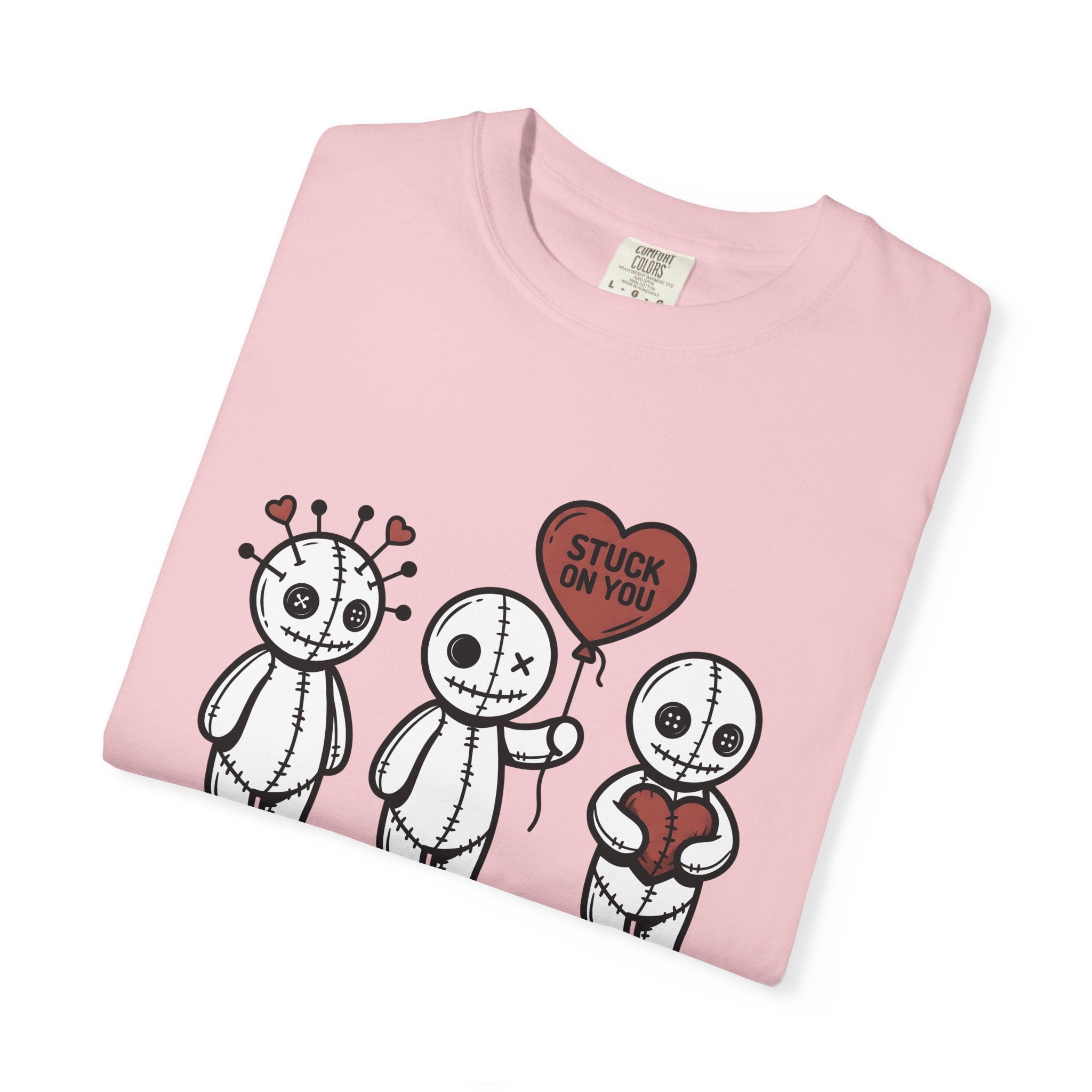 Voodoo Doll Shirt Valentine Dark Gift Women Cartoon Tee Poppet T-Shirt Love Fan Comic Tshirt Gothic Graphic Line Art Heart Balloon Tshirt