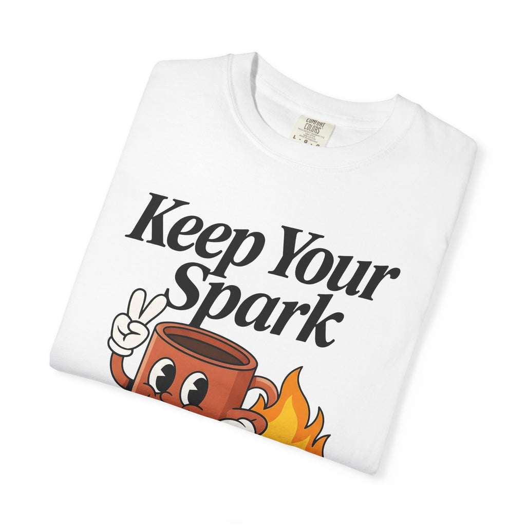 Coffee Cup Fire Shirt Cute Brew Gift Women Comic Tee Coffee Cup T-Shirt Kawaii Fan Cartoon Tshirt Coffee Graphic Vintage Peace Gesture