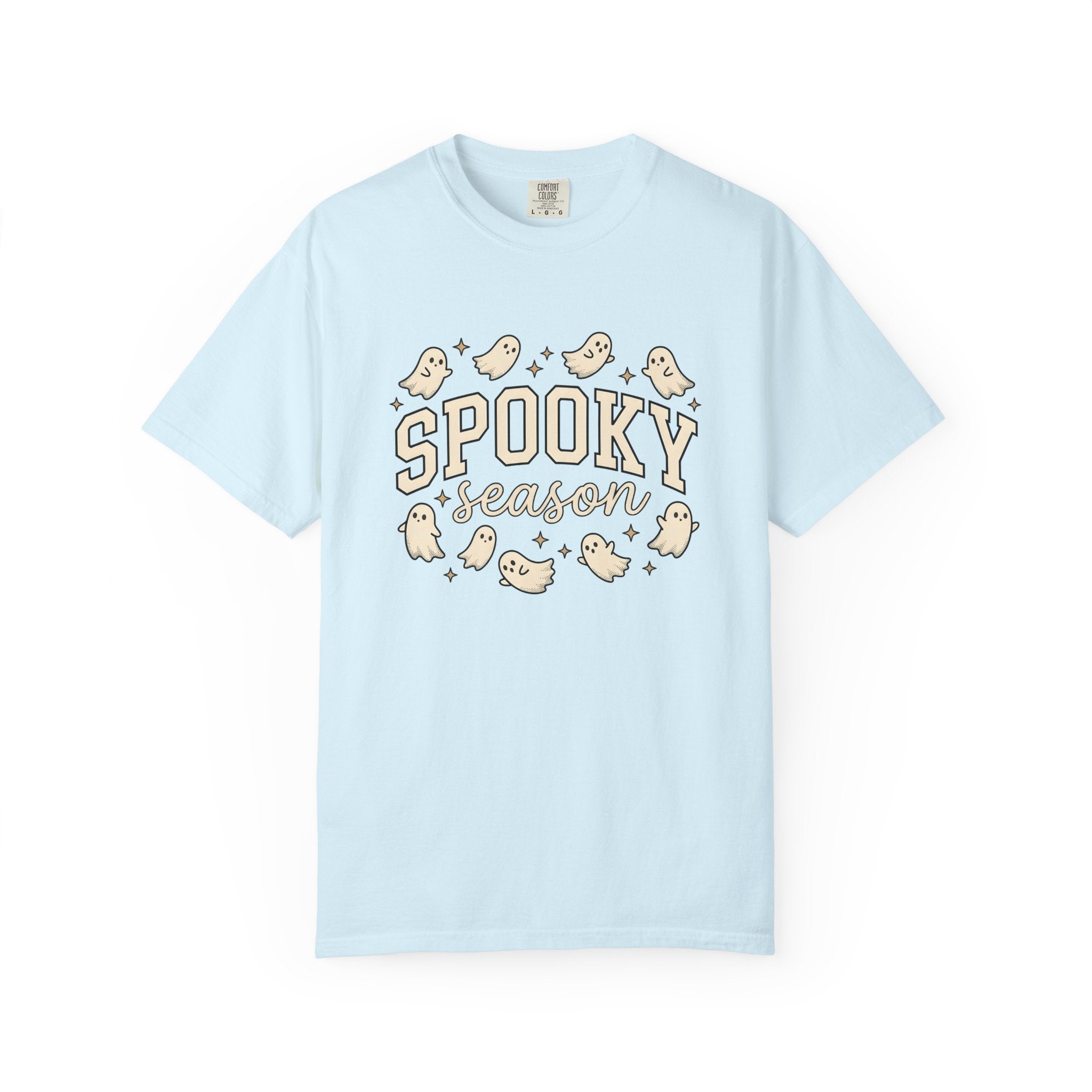 Cartoon Ghosts Shirt Halloween Spooky Gift Women Doodle Tee Specter T-Shirt Horror Fan Boo Tshirt Creepy Graphic Retro Stars Tshirt