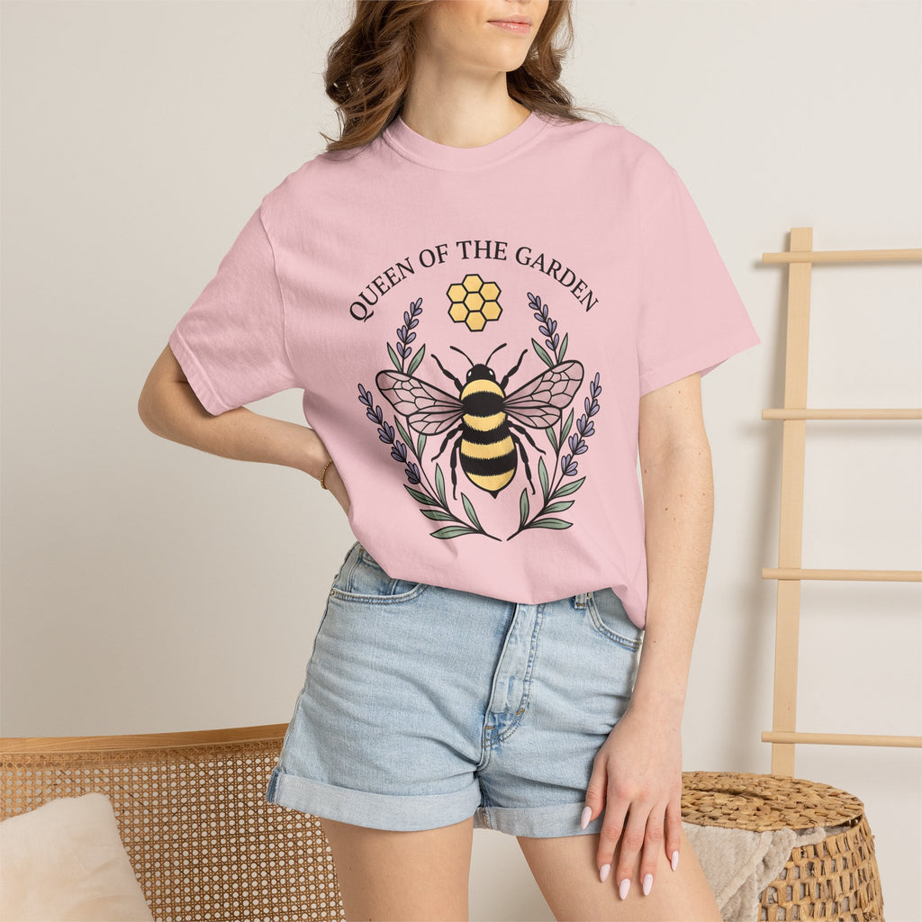 Honeybee Art Shirt Boho Chic Environment Gift Women Garden Tee Bee Art T-Shirt Bohemian Fan Botanical Tshirt Eco Graphic Hand Drawn Herb