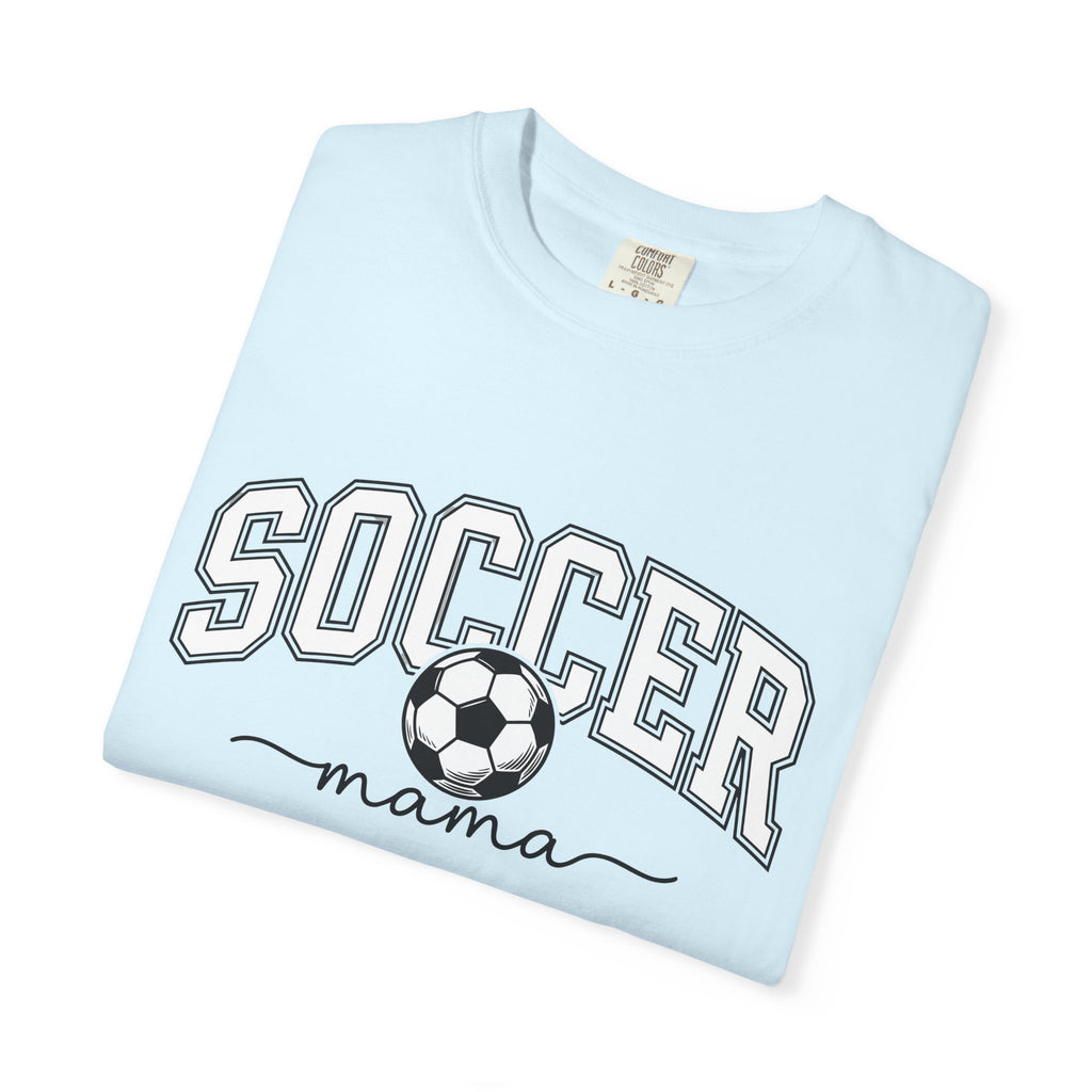Soccer Ball Shirt Moms Sports Gift Women Varsity Tee Football T-Shirt Mom Fan Athletic Tshirt Sports Graphic Minimal Script Font Tshirt