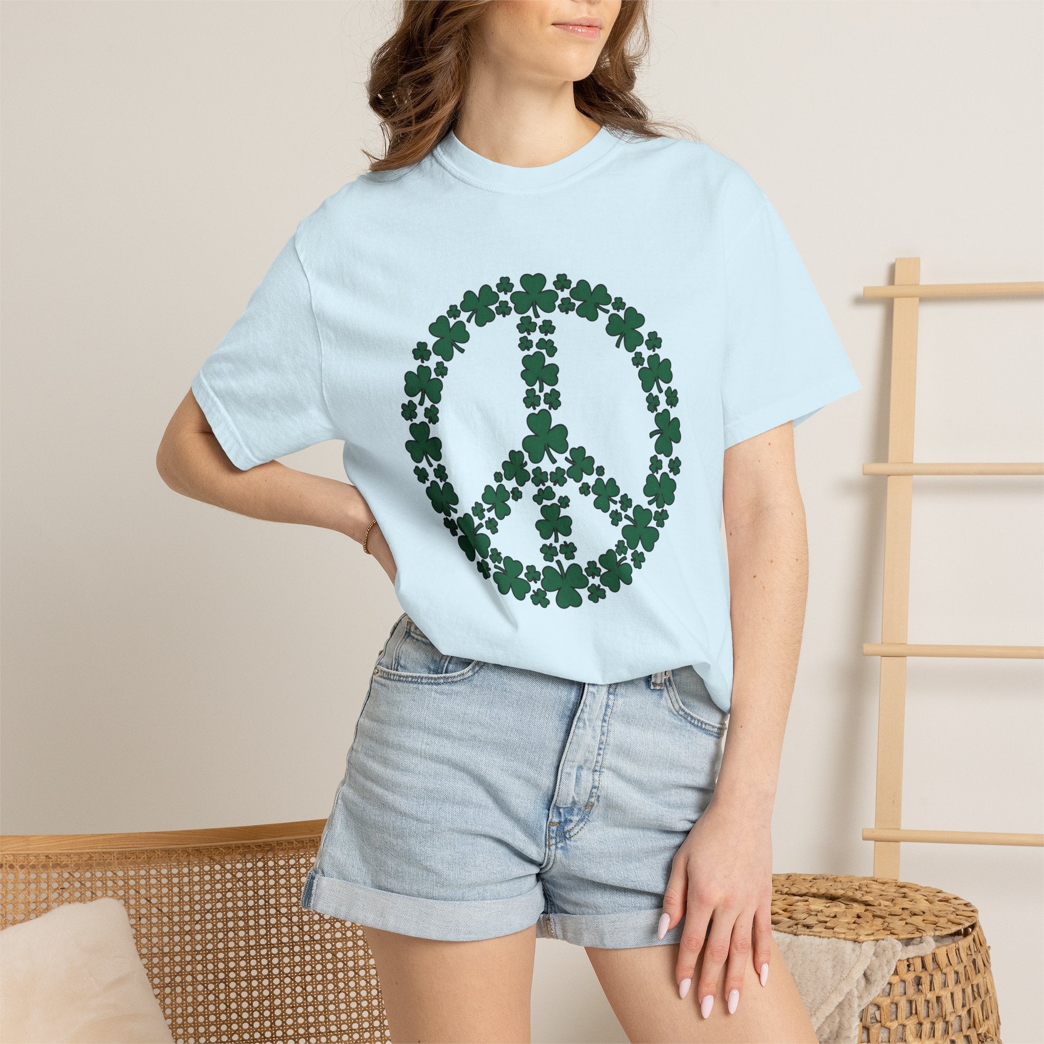 Shamrock Peace Logo Shirt St Patrick's Day Counterculture Gift Women Tribal Tee Peace Sign T-Shirt Lucky Fan Celtic Tshirt Alternative