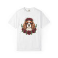 Cavalier King Charles Spaniel Shirt Dog Petals Gift Women Flower Art Tee Spaniel T-Shirt Dog Fan Floral Tshirt Floral Graphic Paint Blossom