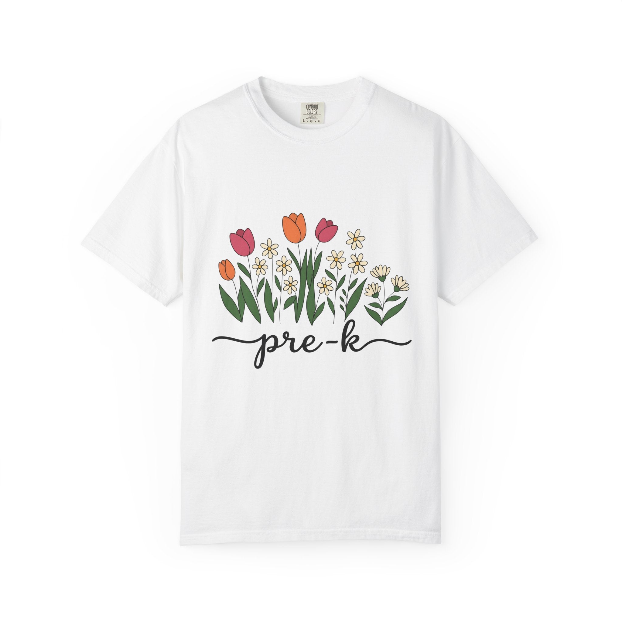 Flower Garden Shirt Teacher Floral Gift Women Hand Drawn Tee Garden T-Shirt Teacher Enthusiast Illustrated Tshirt Floral Design Minimalist