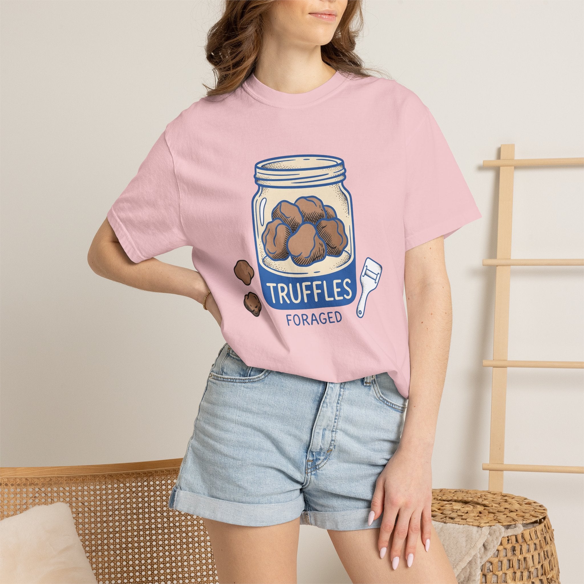 Truffle Bottle Shirt Foraging Gastronomy Gift Women Cartoon Tee Truffle Jar T-Shirt Forager Fan Truffle Illustration Foodie Graphic Classic