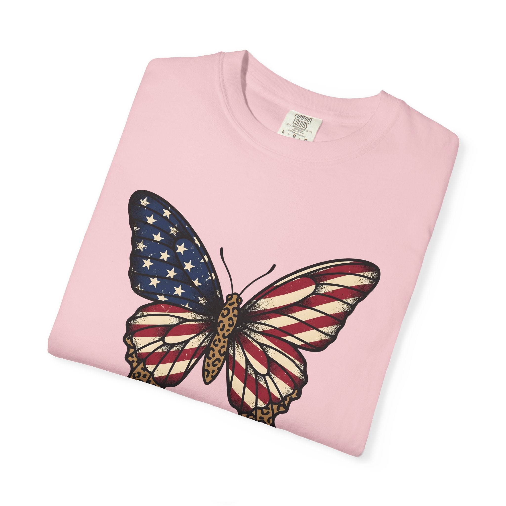 Patriotic Butterfly Shirt 4th Of July Patriotic Gift Women Vintage Tee Butterfly T-Shirt Fireworks Fan Retro Tshirt American Graphic Hand