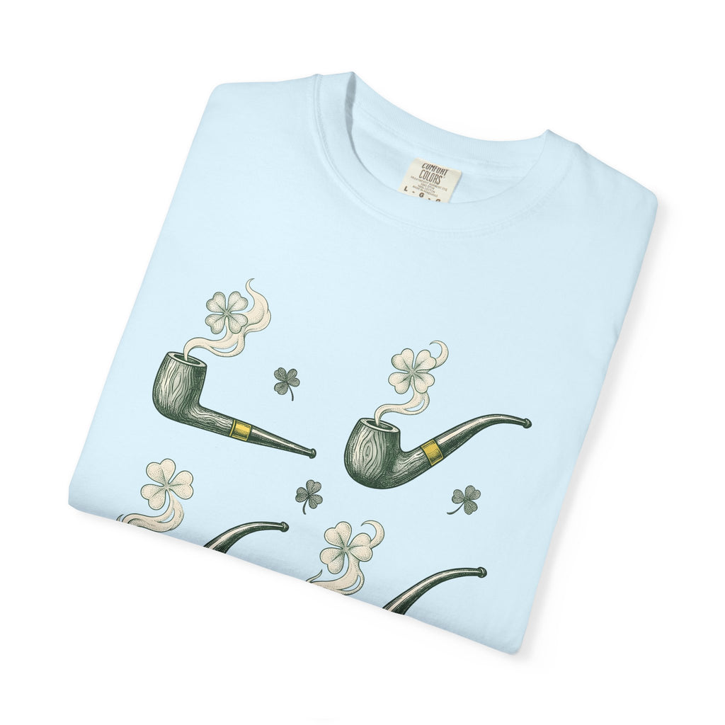Tobacco Pipe Clover Shirt St Patrick's Day Celtic Gift Women Retro Tee Shamrock T-Shirt Luck Fan Vintage Tshirt Celtic Graphic Sketch Four