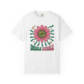 Floral Pattern Shirt Boho Chic Wellness Gift Women Funky Tee Flower T-Shirt Bohemian Enthusiast Artistic Tshirt Wellness Graphic Sketch