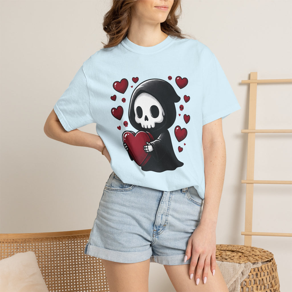 Adorable Reaper Shirt Valentine's Day Dark Gift Women Comic Tee Grim Reaper T-Shirt Valentine Fan Cartoon Tshirt Gothic Graphic Vintage Love